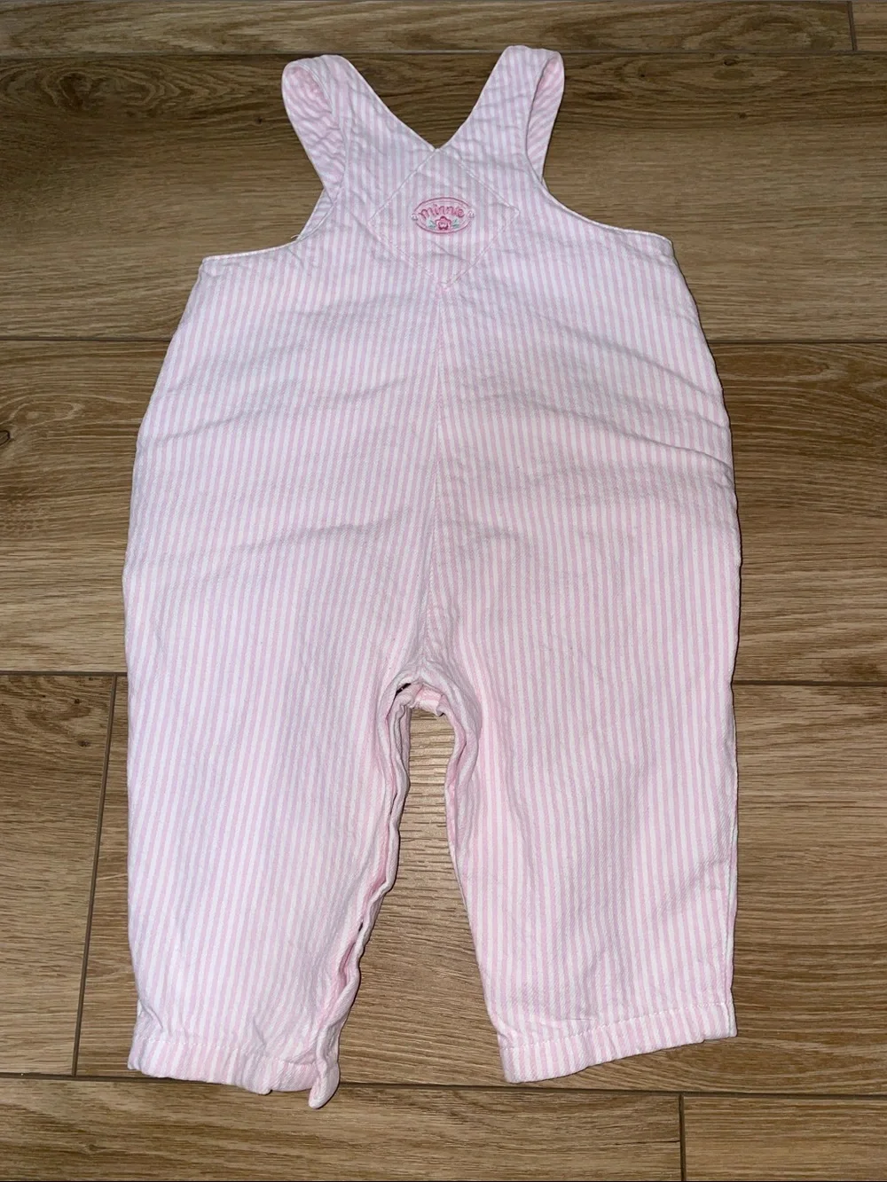 The Disney Store Mickey & Minnie Pink Striped Overalls 6m